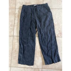 Eileen Fisher size small dark blue linen cropped pants